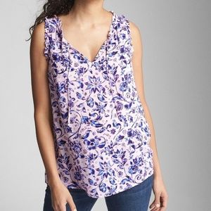 Maternity Sleeveless Print Tie-Neck Top